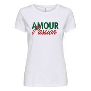 T-SHIRT Tee shirt manches courtes en coton amour passion F
