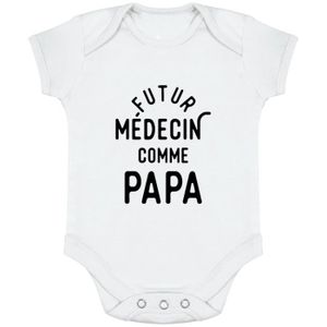 BODY body bébé | Cadeau imprimé en France | 100% coton | Futur médecin comme papa