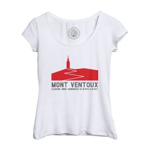 MAILLOT DE CYCLISME T-shirt Femme - Fabulous - Mont Ventoux - Col Echancré - Blanc - Cyclisme Tour