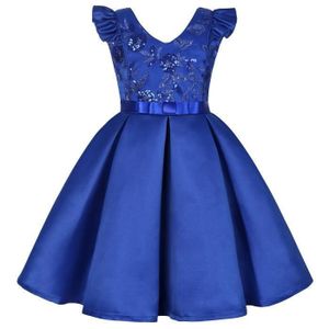 Robe bleue disco avec paillettes pour enfant