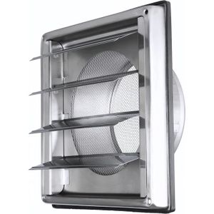 AÉRATION Grille ventilation 125mm Inox à Lames Mobiles - Fi
