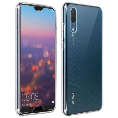 Coque et Film de Protection - Huawei - P20 - Silicone Transparent - Verre Trempé - Souple