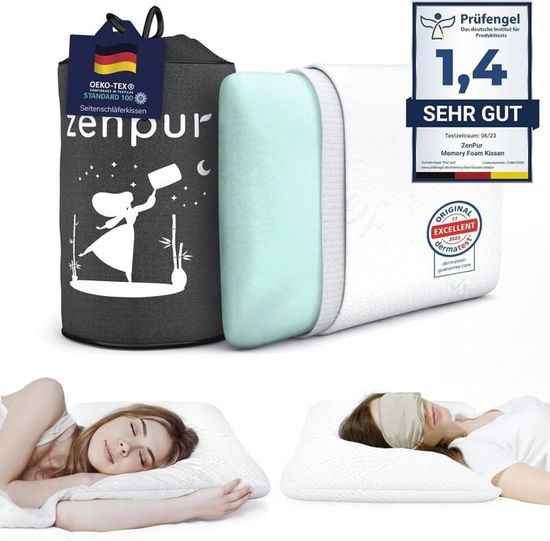 Oreiller Ergonomique Cervical à Mémoire De Forme Lot De 2 | Soutien Nuque Et Épaules, Housse Lavable | 10 Cm/12 Cm Hauteur Différenciée - 4