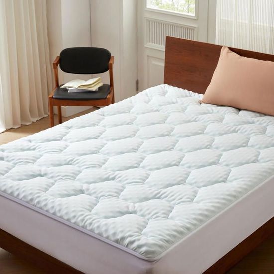 CASABEL Surmatelas 140x190cm Microfibre - Confort Moelleux Et Respirant Pour Lit 2 Places