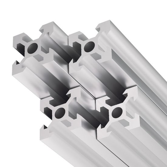 ISOISL Aluminium profiel 20x20 2020V aluminium profiel 20x20 moer 6 aluminium profiel 1000 mm systeem-, montage-, constructieprofiel geanodiseerd 6063 aluminium constructieprofiel, zilver/zwart