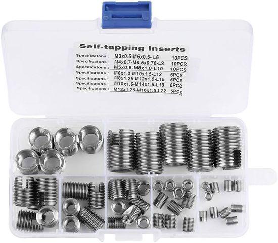 Nectite Lot 50 Mini Inserts Filetés M3 + Vis Acier Inoxydable Pour Protège-Guitare