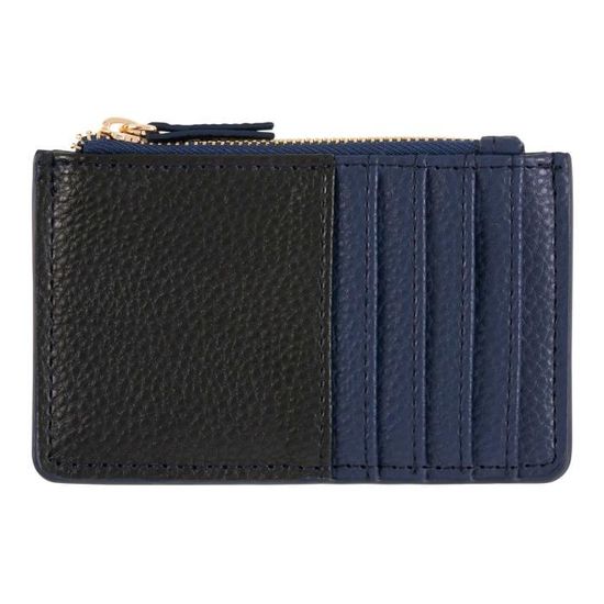 Porte-Cartes Zippé DRAEGER PARIS 1886 - Noir Et Bleu Marine, 12.5 X 8 Cm, 10 Rangements - 2