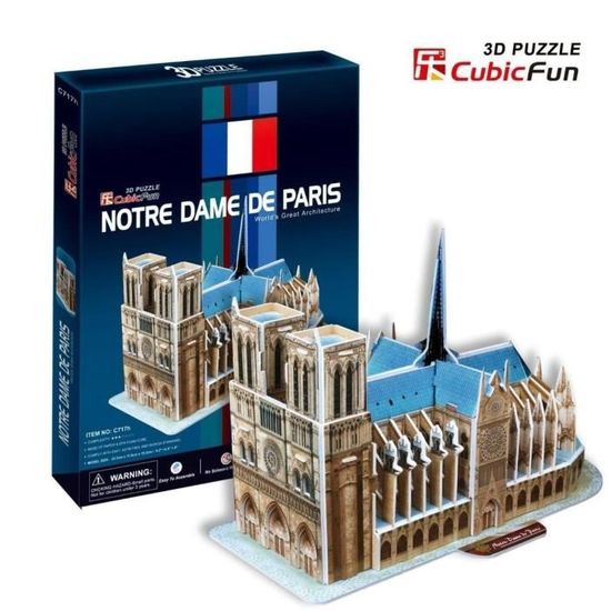 Puzzle 3D Notre Dame de Paris - CUBICFUN - Architecture et monument - Adulte