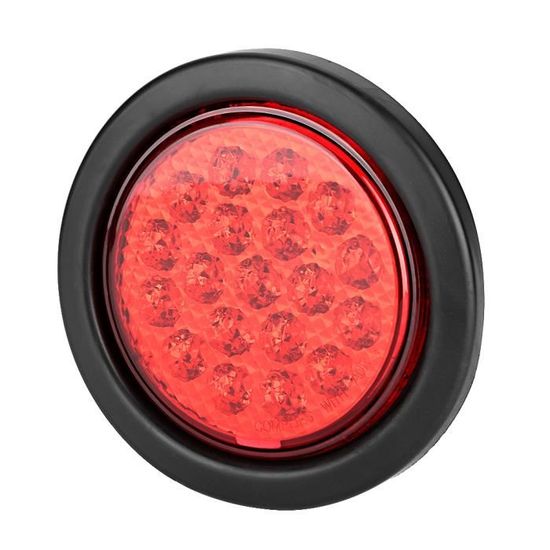 2 Feux Arrière LED Ronds 4 Pouces Rouge/ambre 16 LED - Stop, Clignotant, Feu De Gabarit - Universel 12V