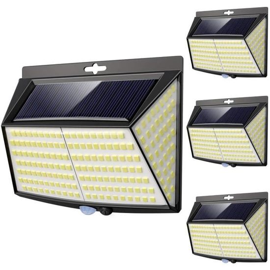 Dotopon Lampe Solaire Extérieur, 228 LED [4 Pack] Eclairage Exterieur avec Détecteur de mouvement, LED Solaire Exterieur