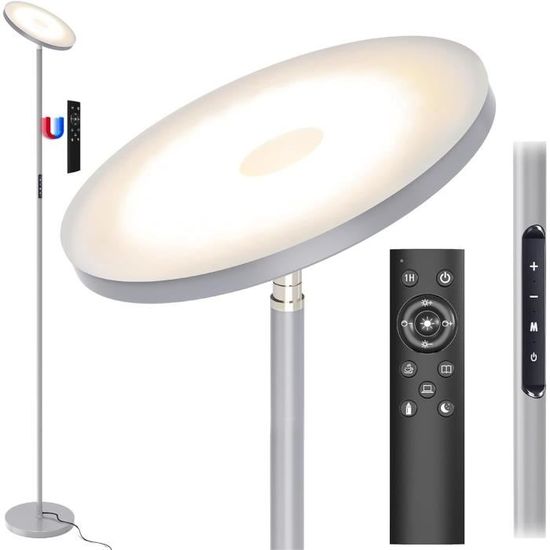 Lampadaire LED SIBRILLE Avec Télécommande – 3 Bras Réglables, Lumière Dimmable, 4 Couleurs, Idéal Salon, Chambre, Bureau