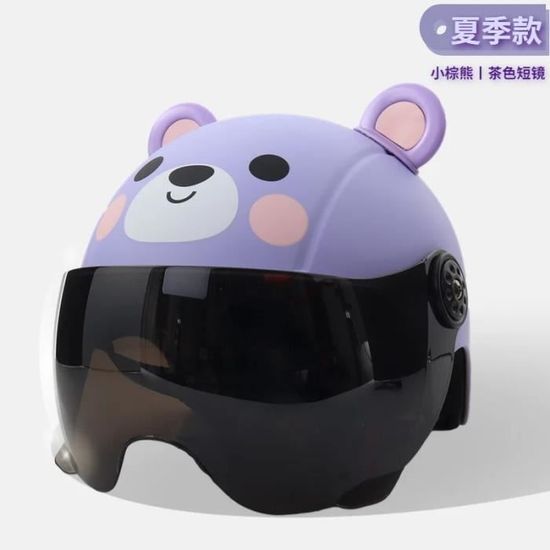 QJWMatic Demi-Casque De Moto pour Enfants Léger Ouvert 3/4 Casque Jet avec Visière pour Garçons Et Filles De 3 Ans Et Plus A,45-62CM