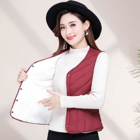 Gilet Matelassé Homme Coupe-vent Chaud - Polyester, Style Régulier, Pour L'automne/hiver