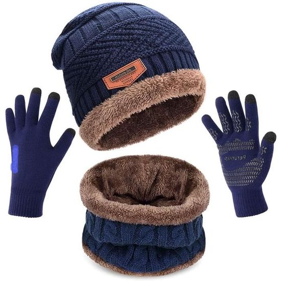 Ensemble Bonnet Tour De Cou Femme Casquette Homme Hiver Avec Doublure Chauds ,Bonnet Polaire Homme Tricotu00e9 Capuche Cagoule Femme