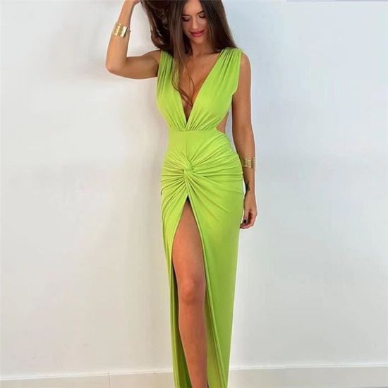 Robe Diesel Jaune Taille S - Dos Nu, Longueur Midi, Neuve Sans étiquettes