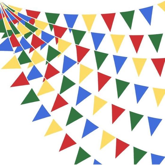1 guirlande de fanions de l'Euro 2024 pour décoration de championnat de football Euro 2024 - 24 équipes participantes - Pour jardin, rue, bar, décorations extérieures Euro 2024