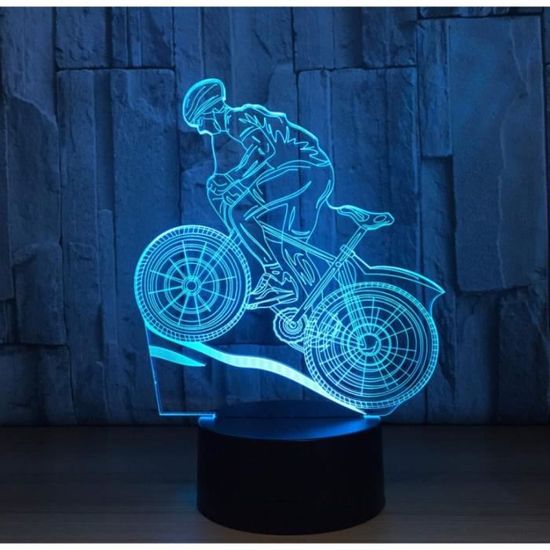 3D Veilleuse Vélo De Montagne 3D Lumière De Nuit 3D Illusion Lumière 7 Couleurs Led Lampe De Table Usb Comme Lampe De DéEQ731609