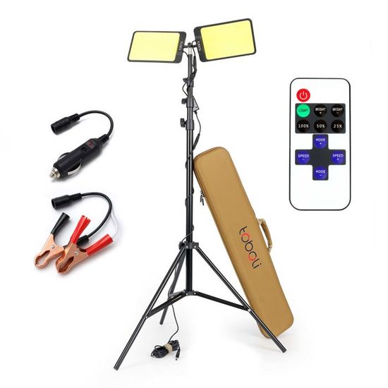 Wiltec Lampe télescopique 12 V LED V3, 540 x 540 x 810 mm, 672 LED, 11000 lm, Lumière avec Barre Wiltec Lampe télescopique 12 V LED V3, 540 x 540 x 810 mm, 672 LED, 11000 lm, Lumière avec Barre