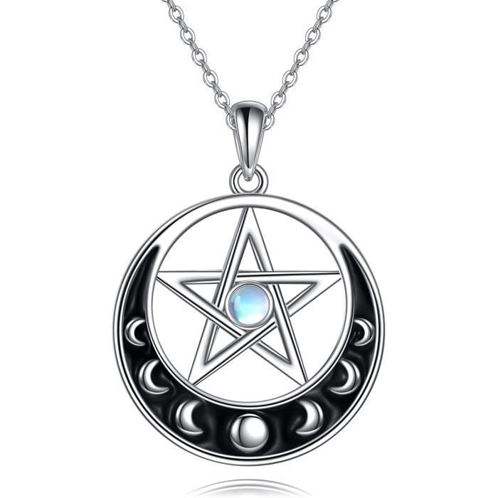 Collier Chauve-Souris En Argent Sterling Avec Pierre De Lune - Pendentif Halloween Cadeau Femme