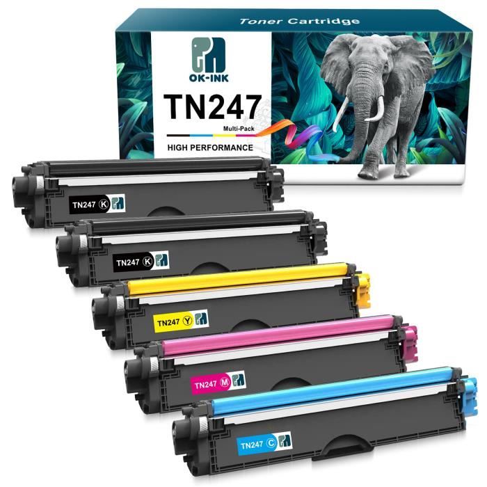 OKINK 5 PACK Compatible TN247 TN243 Cartouche de Toner Compatible pour