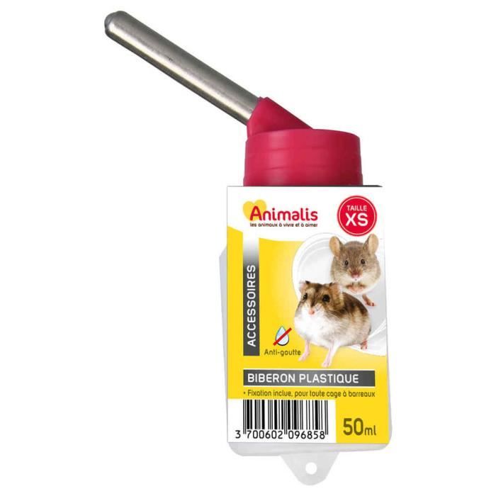 Animalis - Biberon en Plastique XS pour Rongeurs - 50ml