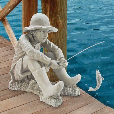 Design Toscano by Blagdon EU9288 Statue de Pêche Allée Pêcheur Résine