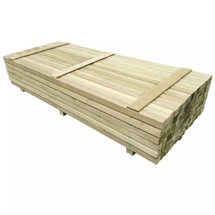 marron Poteaux en bois impr/égn/és en pin avec t/ête plate/ -/ Piquet carr/é et marron pour la fixation de cl/ôture cl/ôture et d/él/éments brise-vue