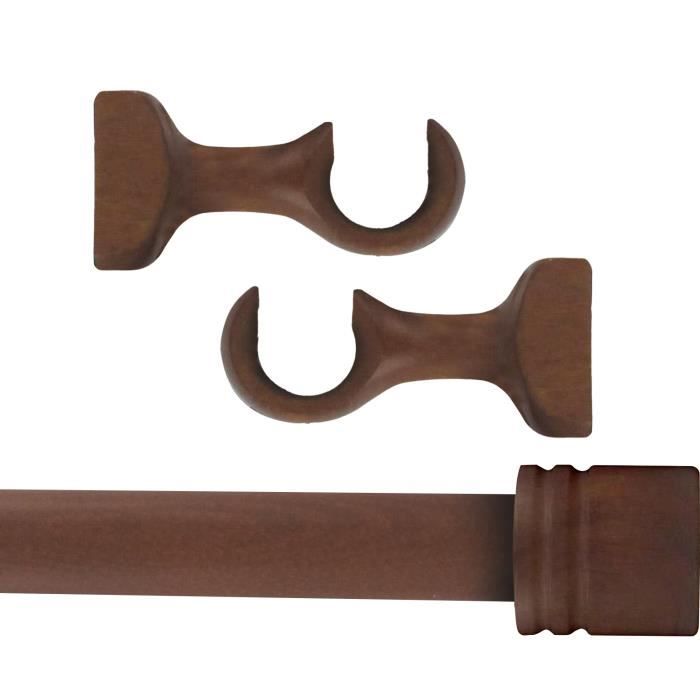 Tringle à rideaux Kit complet bois, diamètre Ø 28 mm, Longueur 1.80 m, Embout Bouchon chêne, de MadeInNature®