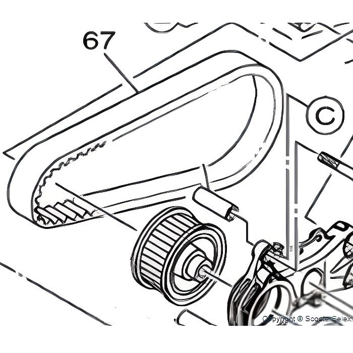 Courroie transmission arrière origine yamaha tmax 530 de 2012 a 2016
