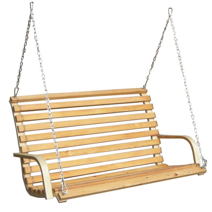 banc pour Balancelle de porche - en bois de mélèze - pour 2 personnes - incl chaînes et crochets robustes - pour l´intérieur de l...