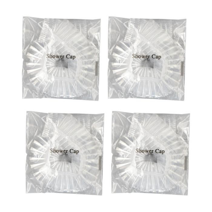 100 pièces bonnets de douche anti-poussière jetables en plastique étanche de bain élastiques chapeau de pour salon de SHOWER CAP