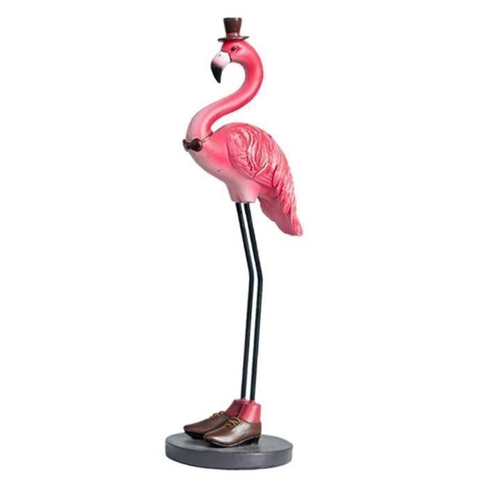 Résine De Flamant Rose De Style Nordique Figurine Décoration De Maison Sculpture Statue - B@Z11109