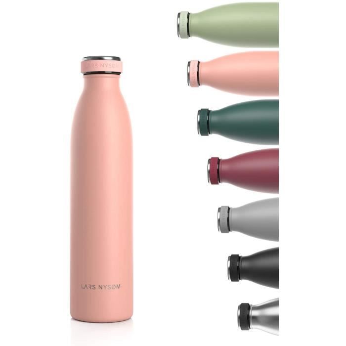 Lars NYSØM Gourde INOX 750ml - 0,75L Bouteille d’eau isolée sans BPA - Gourde étanche pour Le Sport, la Bicyclette, Les Enfants