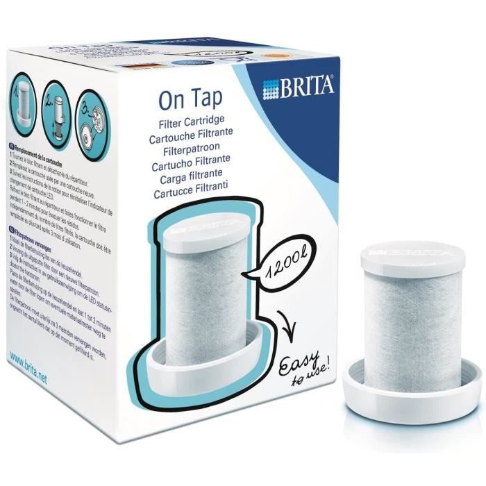 BRITA On Tap Filtre à Eau du Robinet avec Recharges de 3 Mois pour Eau Filtrée, 1 Cartouche