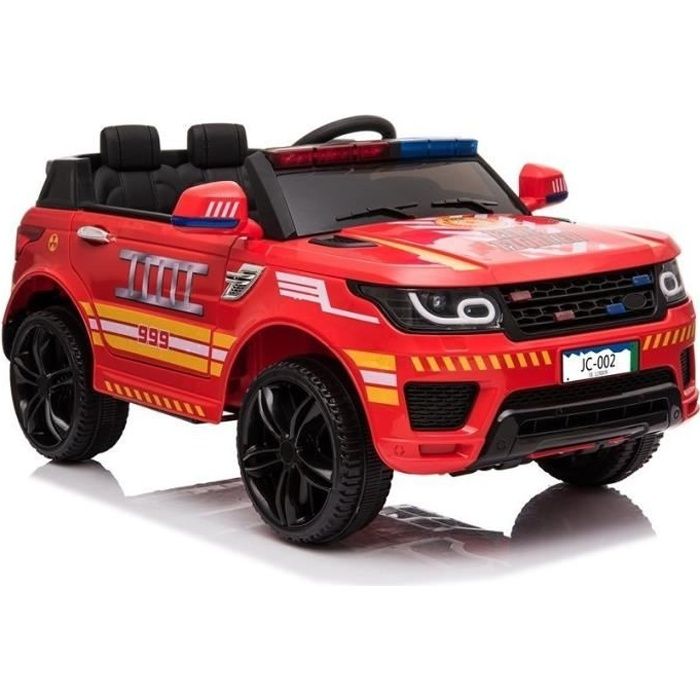 Voiture de pompiers électrique pour enfants Fire Fighter Rouge, Télécommande 2,4 GHz , Motor: 2 x 45W, Siège en similicuir (LE4445)