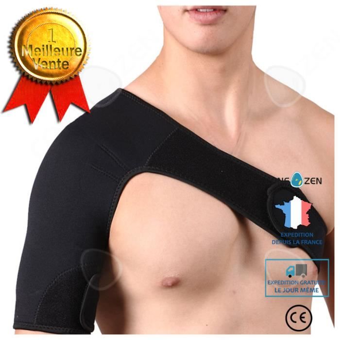 CONFO® Soutien d'Épaule Epaulière Unique Support Maintien Protection Sportif Protège Épaules Mixte Adulte- Epaule droite-noir L