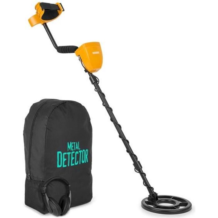 DURAMAXX Jones Détecteur de métaux étanche - précision jusqu'à 2m de profondeur - 5 modes de fonctionnement + casque & sac à dos