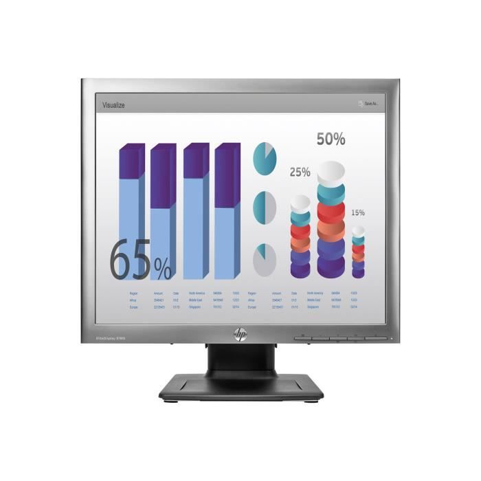 HP EliteDisplay E190i Écran LED 18.9- (18.9- visualisable) 1280 x 1024 IPS 250 cd-m² 1000:1 14 ms DVI-D, VGA, DisplayPort noir