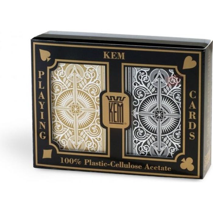 Cartes Kem Arrow Black and Gold poker regular :…