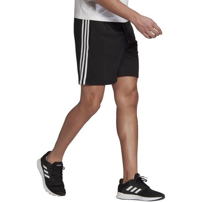 Adidas Short pour Homme Essentials French Terry 3-Stripes Noir