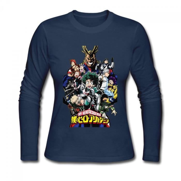 My Hero Academia Logo T-shirt à manches longues en coton pour Femme