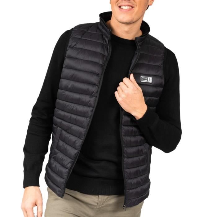 Doudoune Sans Manche Noire Homme Deeluxe Marshy