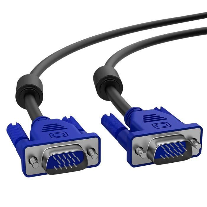 OCIODUAL Câble Connecteur DSub D-Sub SVGA VGA 15 Pin Broches Mâle vers M Full HD 1080P pour Ecran PC Moniteur Vidéo Projecteur