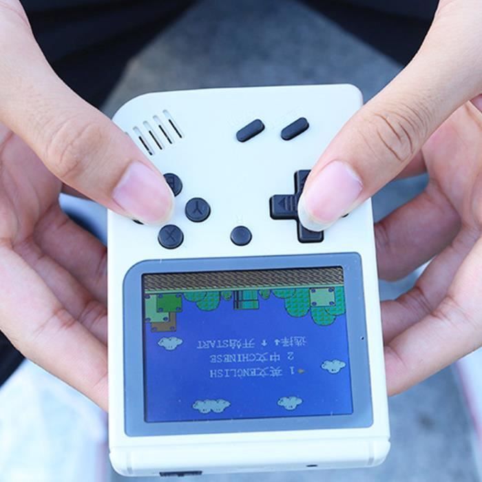 SHOP-STORY - GAME BOX WHITE : Console de Jeux Portable avec 400 Jeux Retro Vintage Batterie Rechargeable Connection TV Couleur Blanc