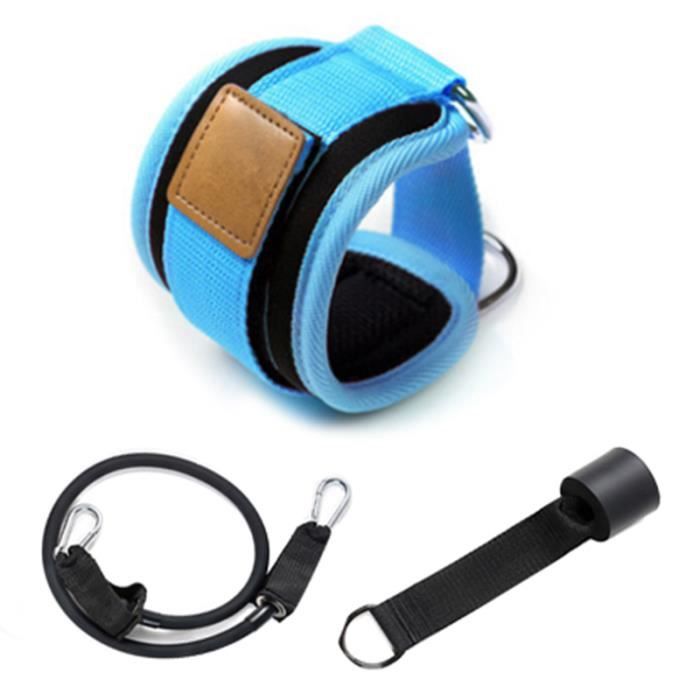 Bandes de RéSistance avec Sangles de Cheville Manchette avec CâBle pour Fixation Bout à Bout Cuisse Jambe Poulie Sangle Levage