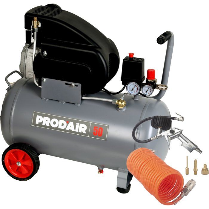 Compresseur d’air - PRODAIR - Prodair50 - 50L - 2CV - 8 bars - Double sortie + détendeur + kit gonflage