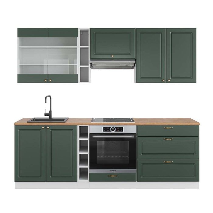 Cuisine Fame-Line Chêne vert et or/chêne doré 355cm sans PT Vicco