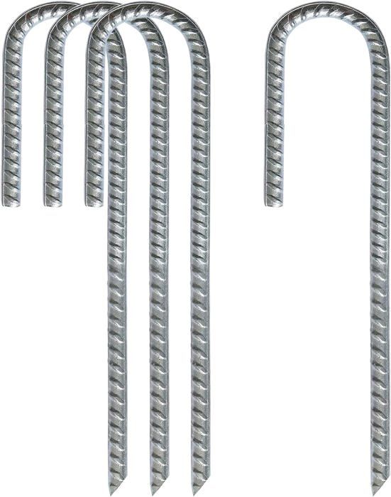 Lot De 4 Piquets De Tente En Acier - 30 Cm - Antitempête - Pour Camping, Jardin, Bâche - Avec Anneaux Lumineux - 3