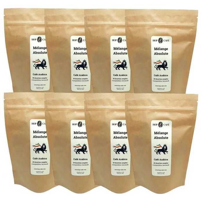 HOP CAFE 8 x 18 Dosettes Souples • Mélange Absolute  Pack Éco