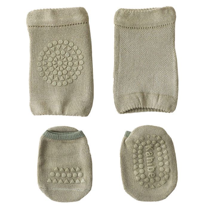 ensemble de genouillères antidérapantes pour bébé rampant et de chaussettes antidérapantes pour bébé genouillères neutres pour